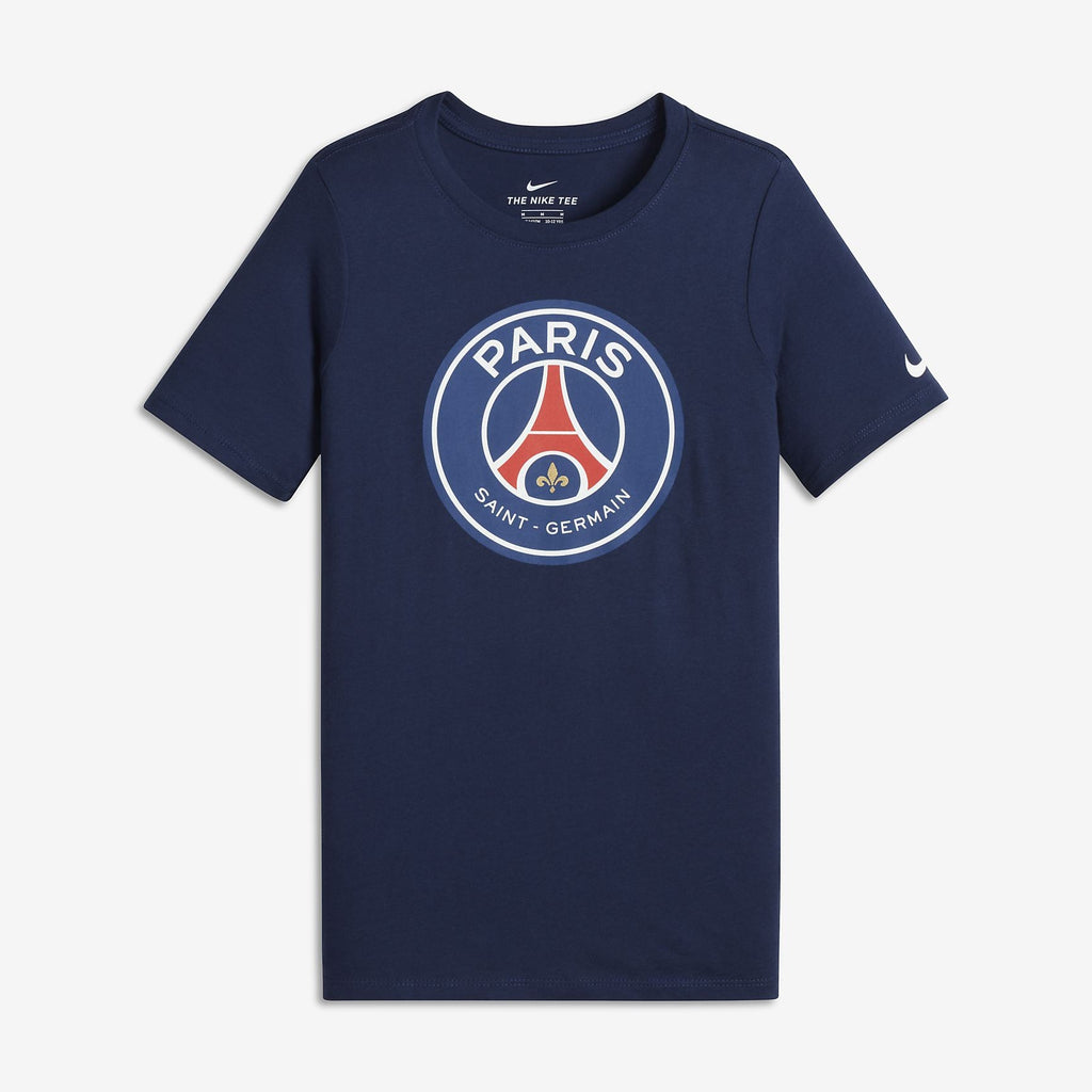 Kid's Paris Saint-Germain Crest T-Shirt - Midnight Navy - 898631-410-NIKE by Nike | Available at Niky's Sports