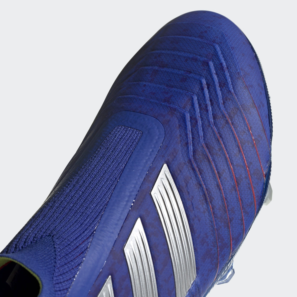 Men's Predator 19+ FG Soccer Cleats - Bold Blue/Silver Metallic/Active Red - BB9087-ADIDAS by Adidas | Available at Niky's Sports