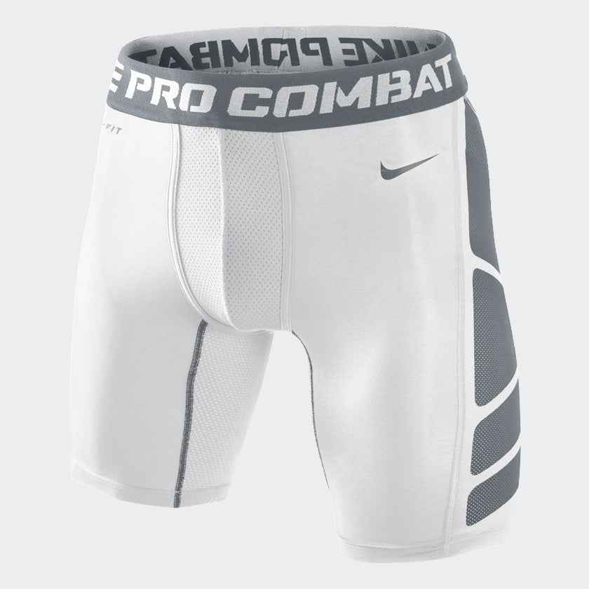 Combat 9" Compression Shorts White