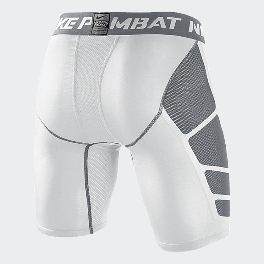 Combat 9" Compression Shorts White