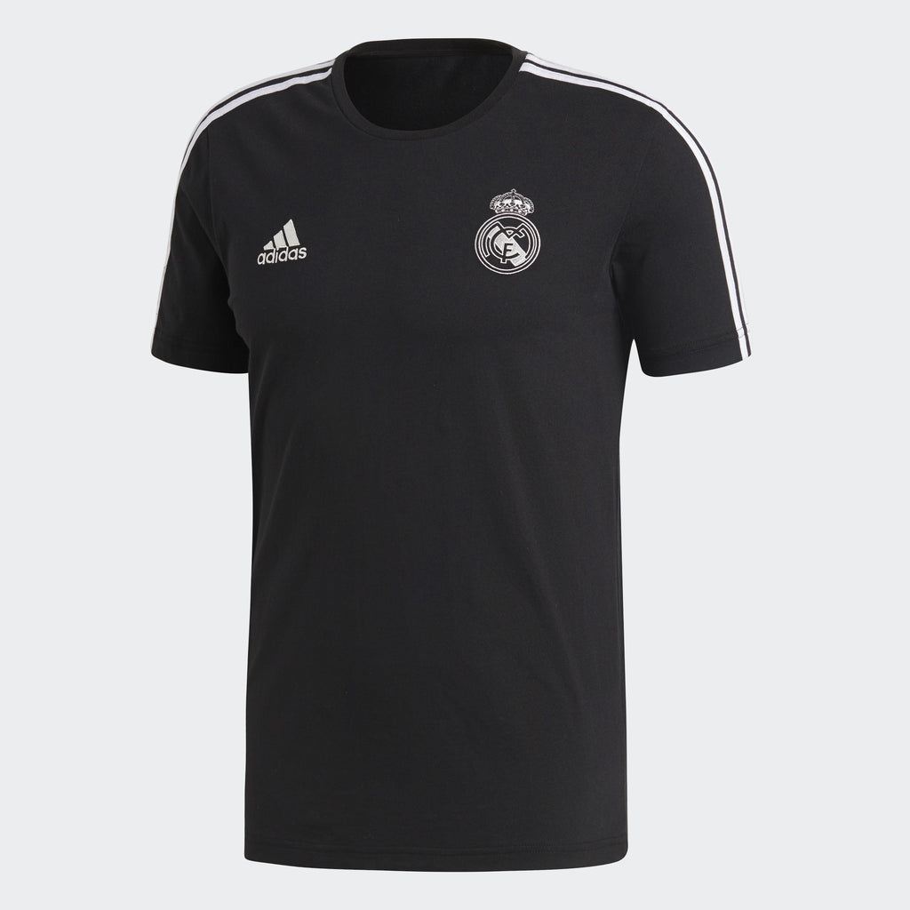 Men's Real Madrid 3-Stripes Tee - Black/White