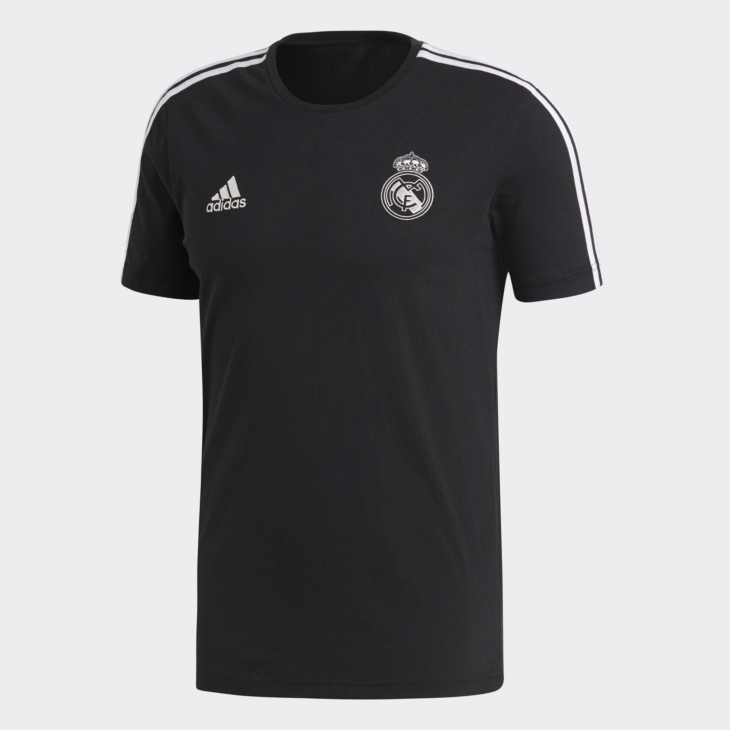 Men's Real Madrid 3-Stripes Tee - Black/White