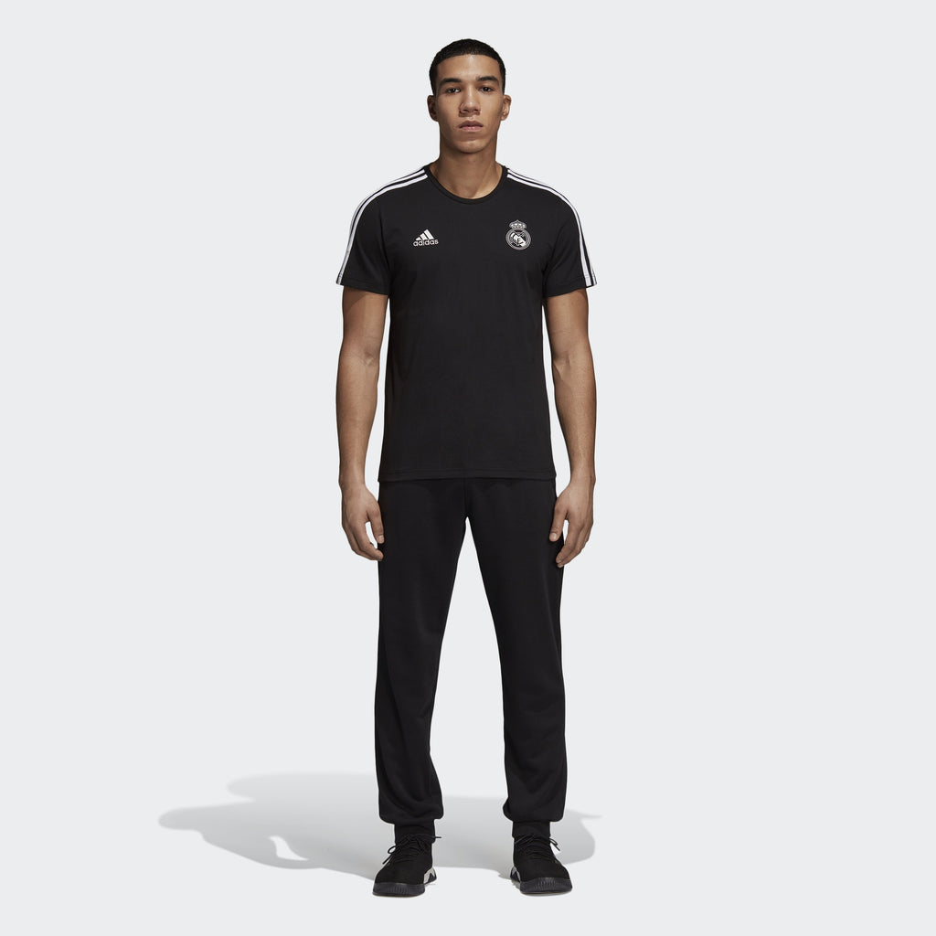 Men's Real Madrid 3-Stripes Tee - Black/White