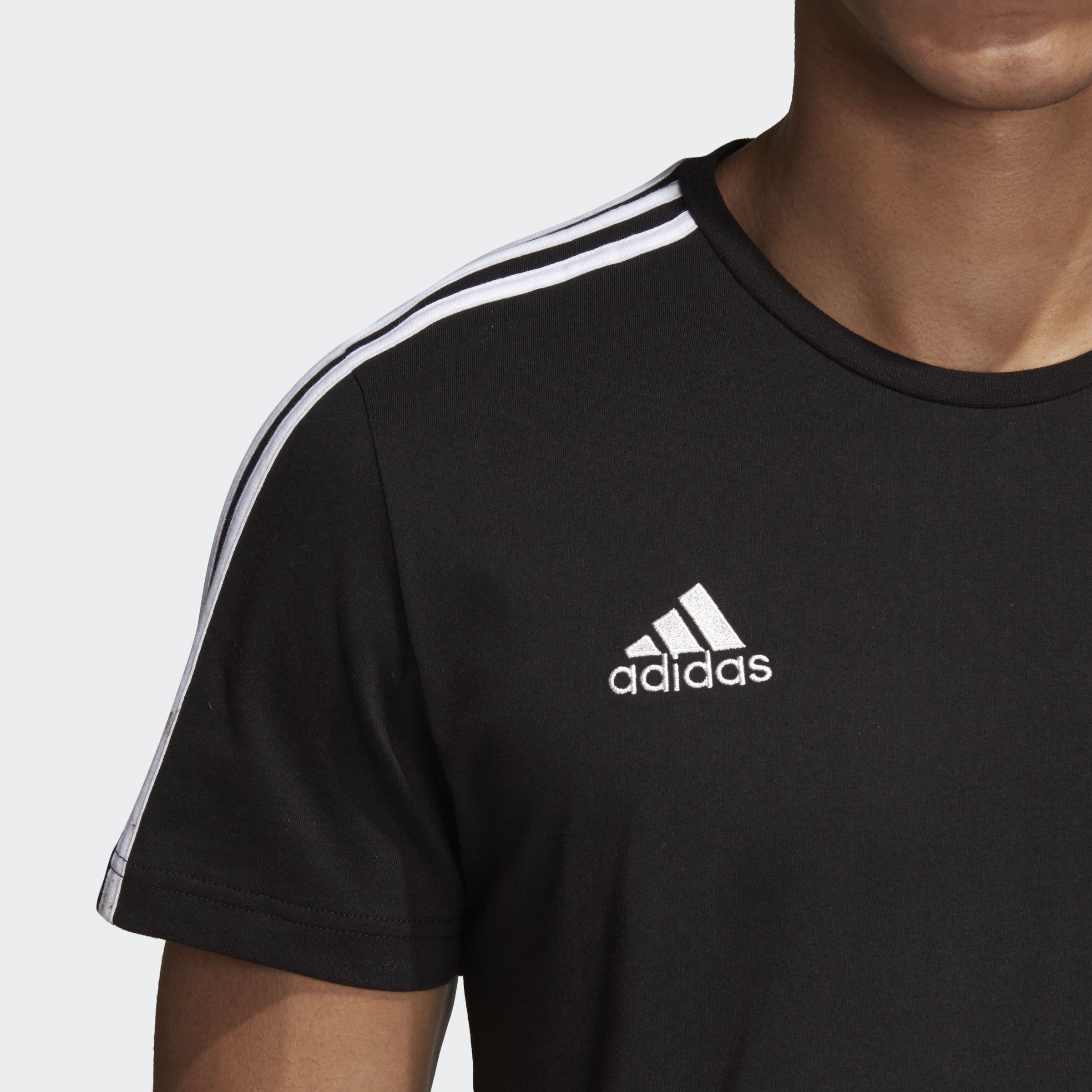 ☆adidas☆ 3S Pinstripe Tee Black T-shirt adidas BASE 3S TEE - Top4Fitness.com