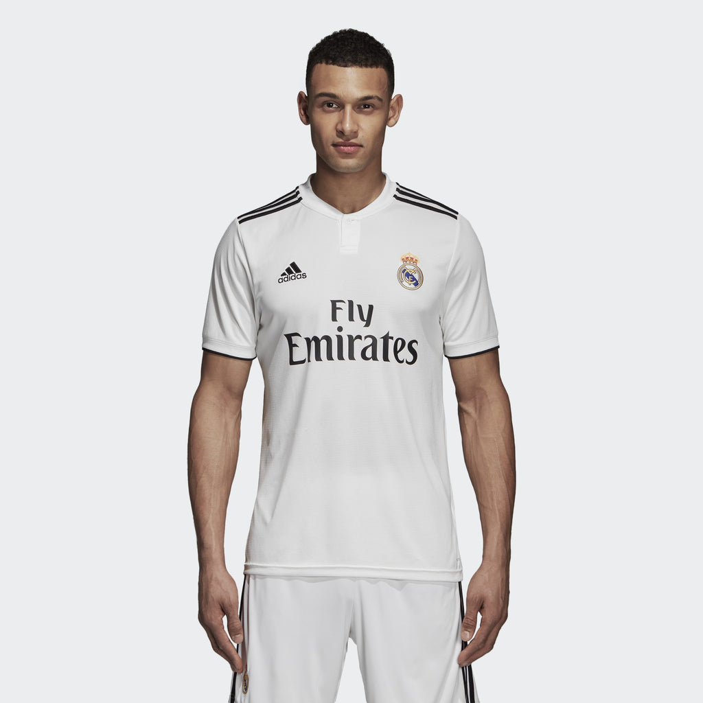 Men's Real Madrid 18/19 Home Jersey - White/Black - DH3372-ADIDAS by Adidas | Available at Niky's Sports