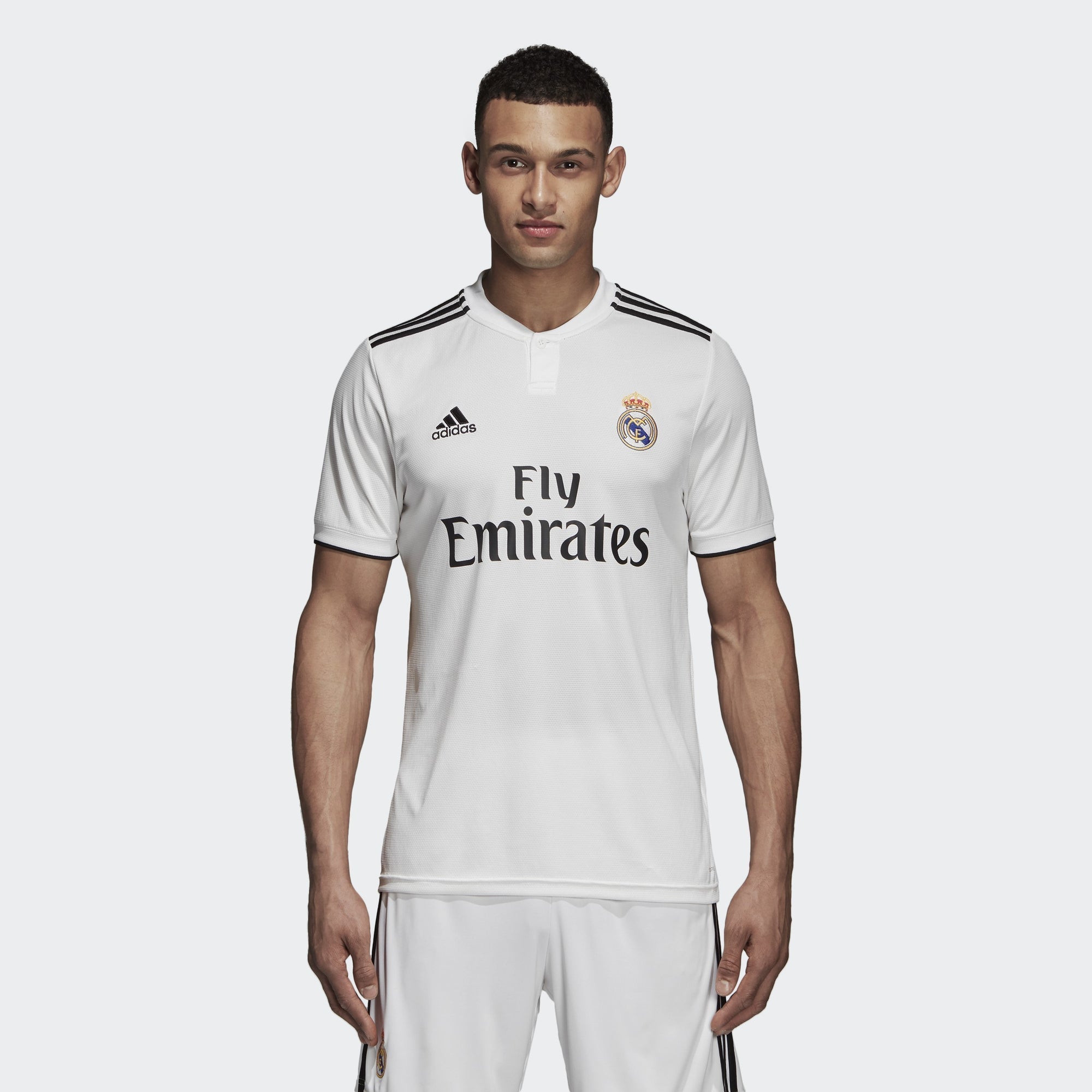 Men's Real Madrid 18/19 Home Jersey - White/Black - DH3372-ADIDAS by Adidas | Available at Niky's Sports