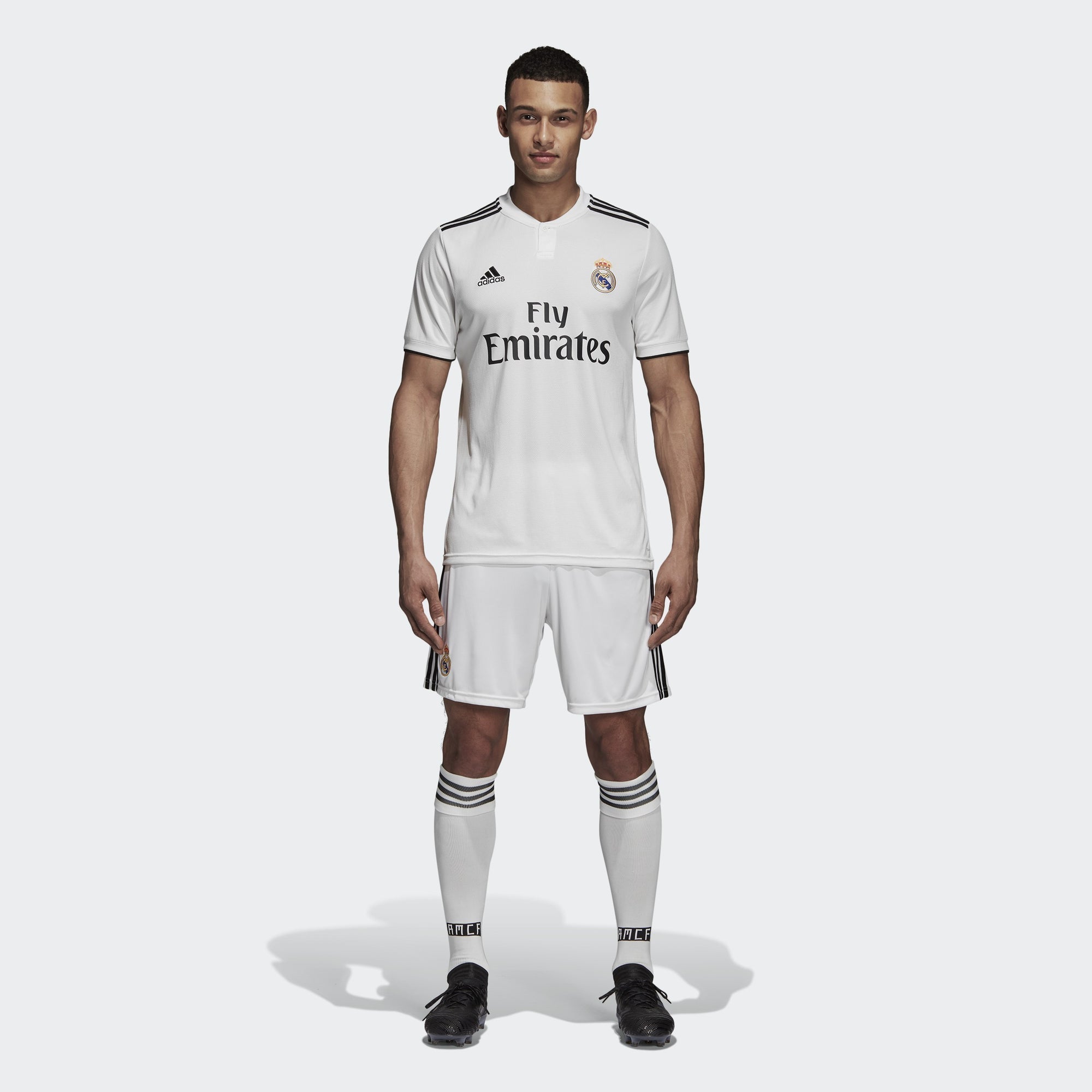 Men's Real Madrid 18/19 Home Jersey - White/Black - DH3372-ADIDAS by Adidas | Available at Niky's Sports