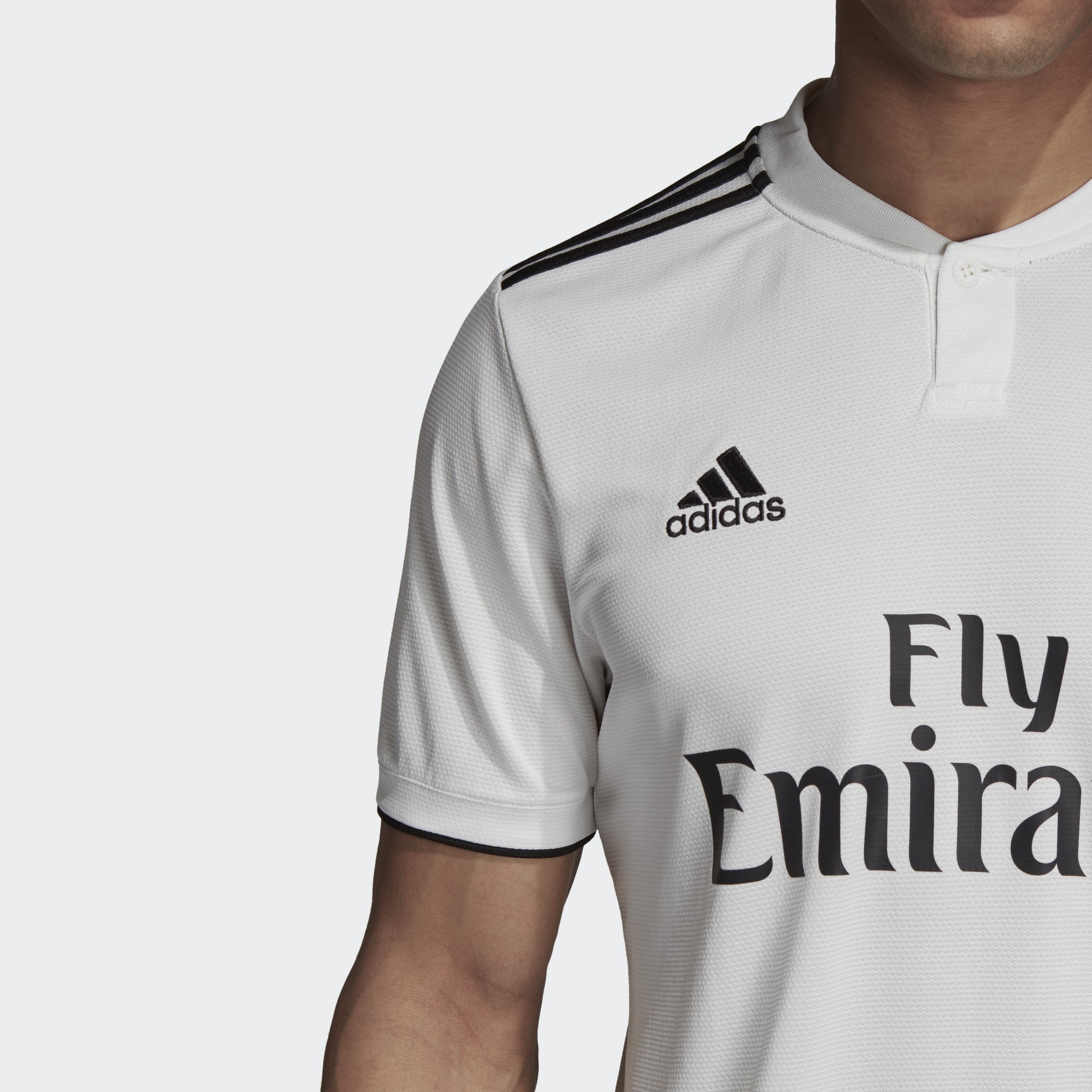 Men's Real Madrid 18/19 Home Jersey - White/Black - DH3372-ADIDAS by Adidas | Available at Niky's Sports