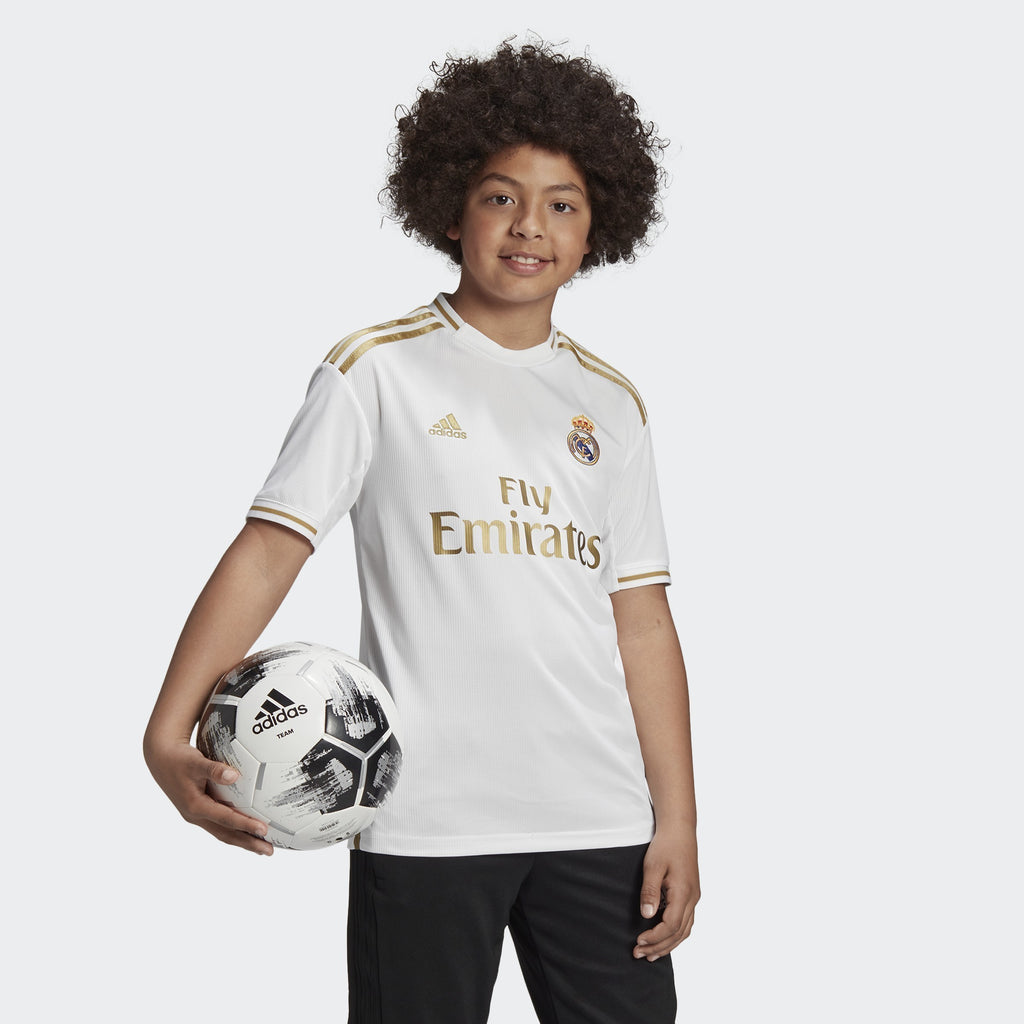 Kid's Real Madrid 19/20 Home Jersey - White - DX8838-ADIDAS by Adidas | Available at Niky's Sports