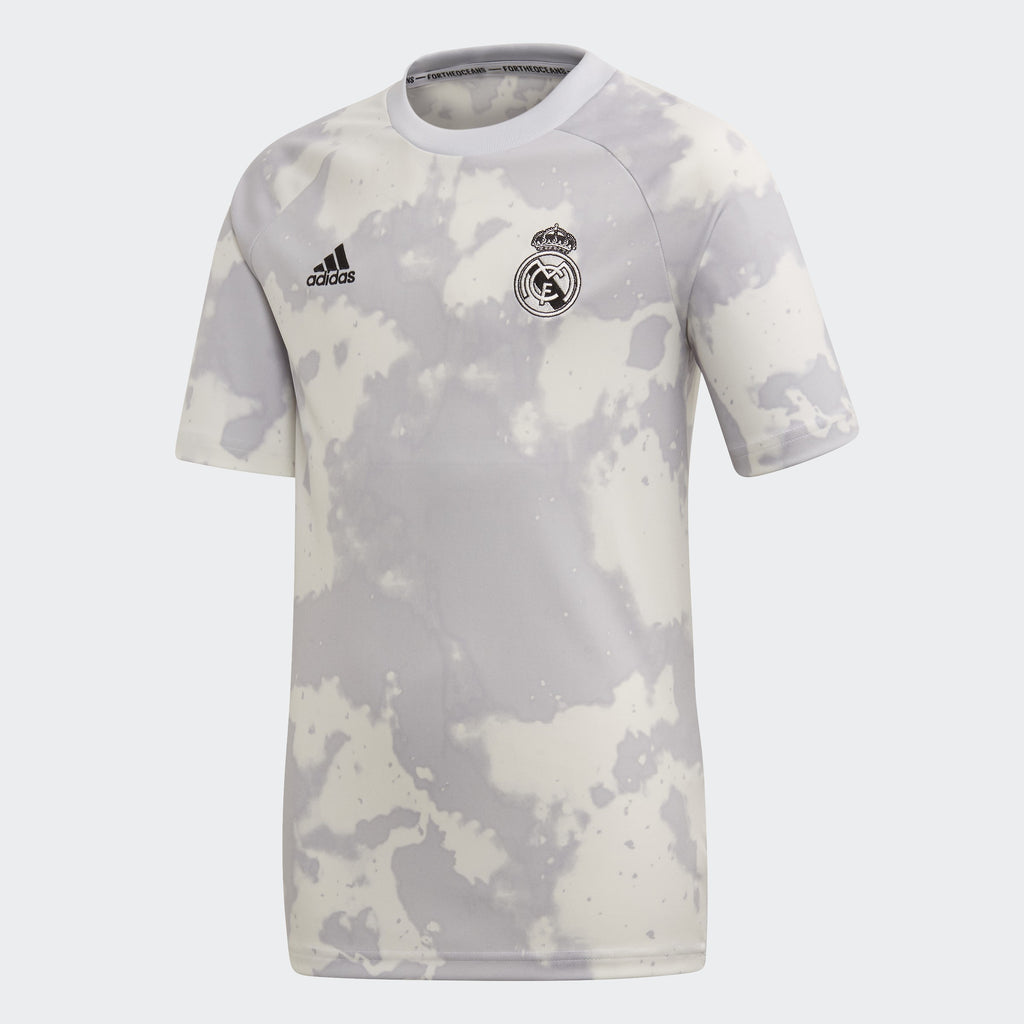 Kid's Real Madrid Pre-Match Jersey - Clear Grey/White - FL7866-ADIDAS by Adidas | Available at Niky's Sports