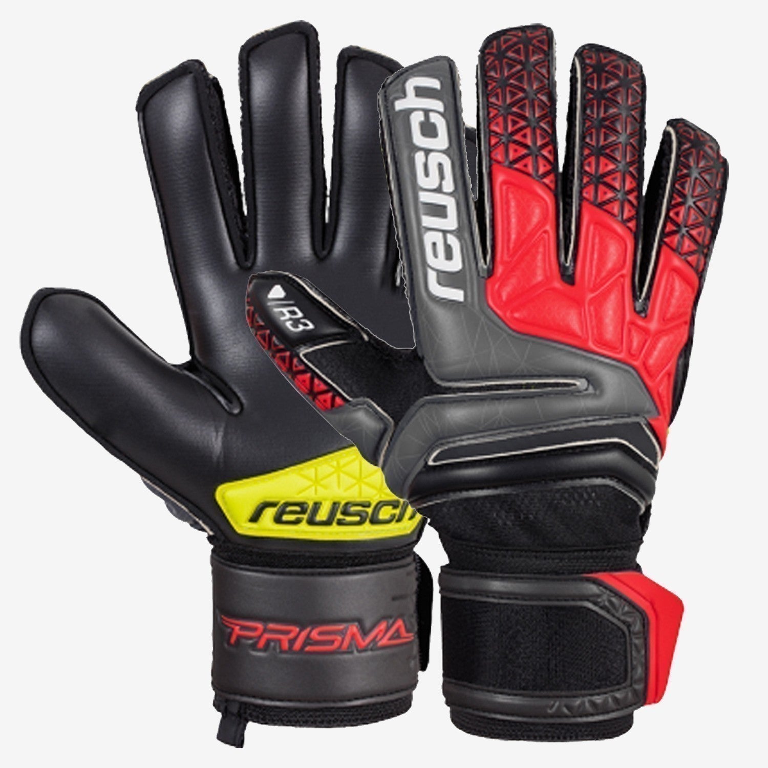 Prisma Prime R3 Finger Support - Black/Fire Red/Black - 3870730-775-REUSCH by Reusch | Available at Niky's Sports