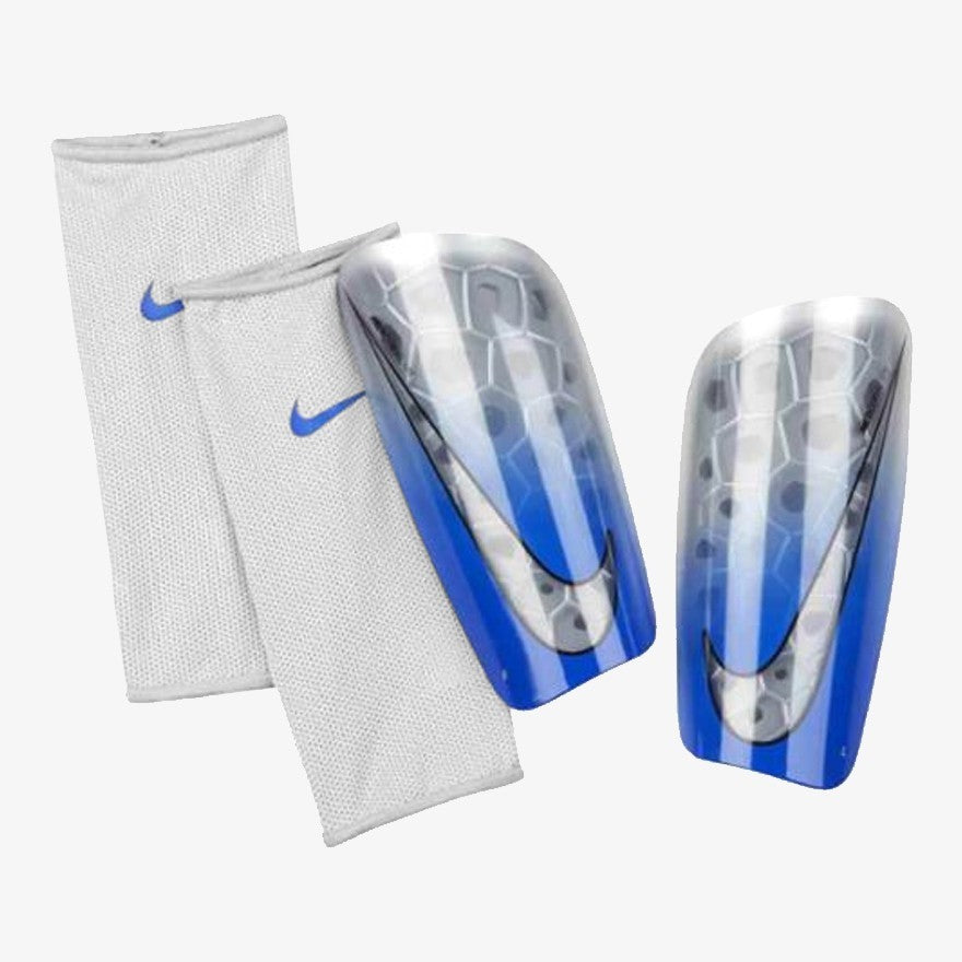 Men's Mercurial Lite Soccer Shin Guards - Silver/Blue