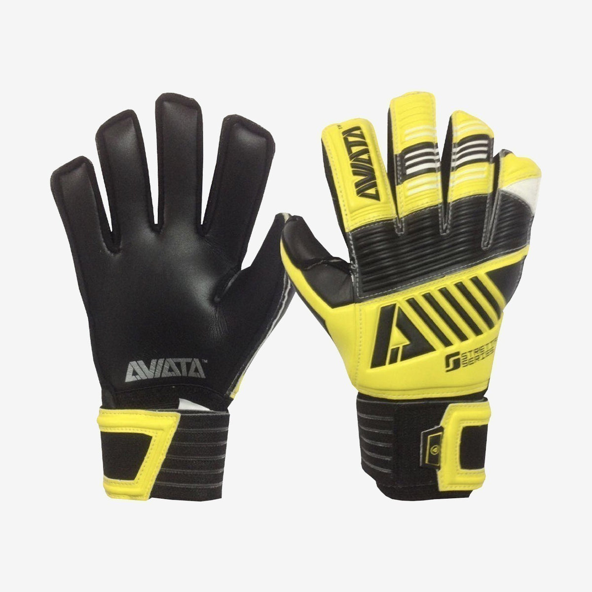 Kid&#39;s Stretta Solar Burst V7 Goalkeeper Gloves - Black/Yellow