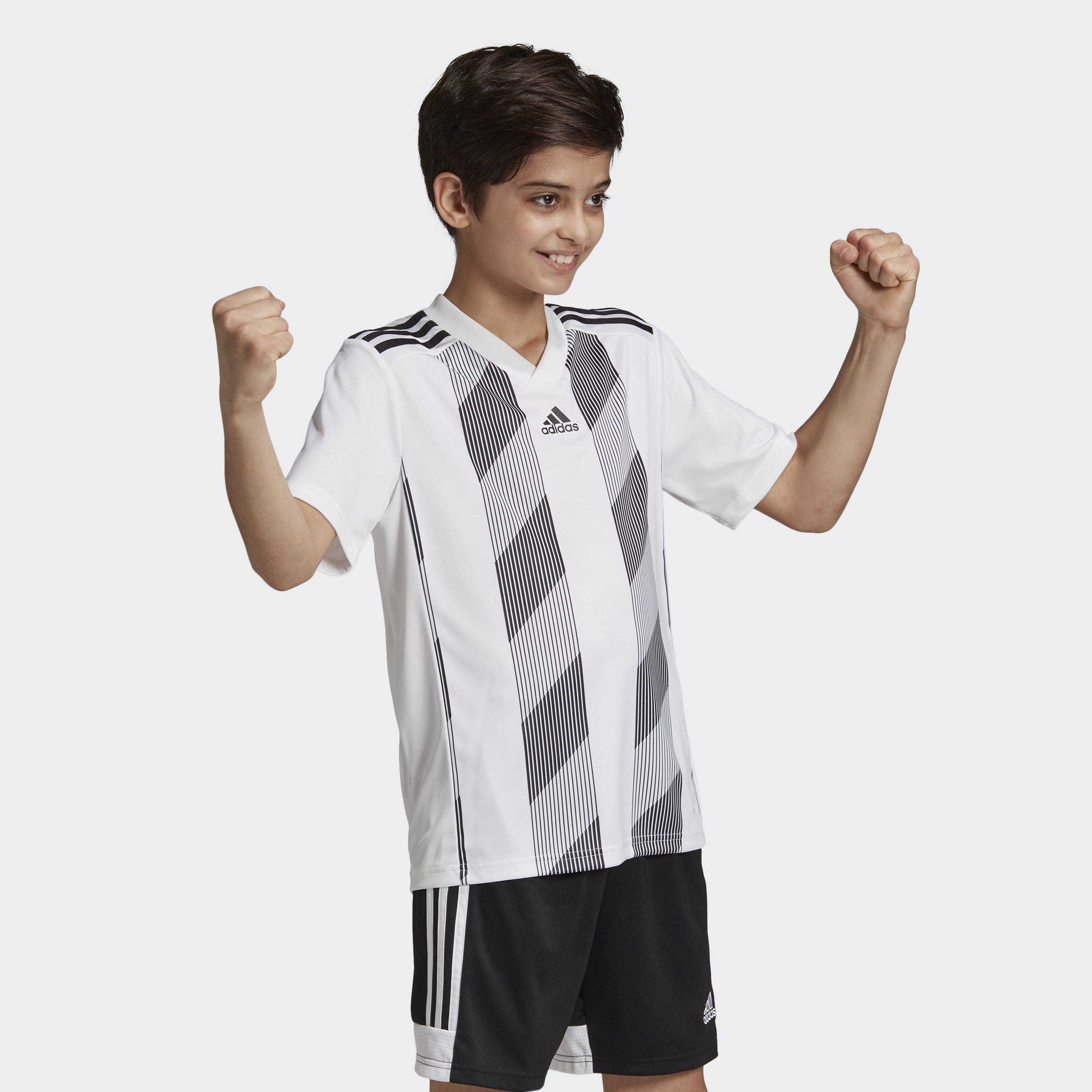 Oclusión Deportista canal Youth Striped 19 Jersey-White / Black