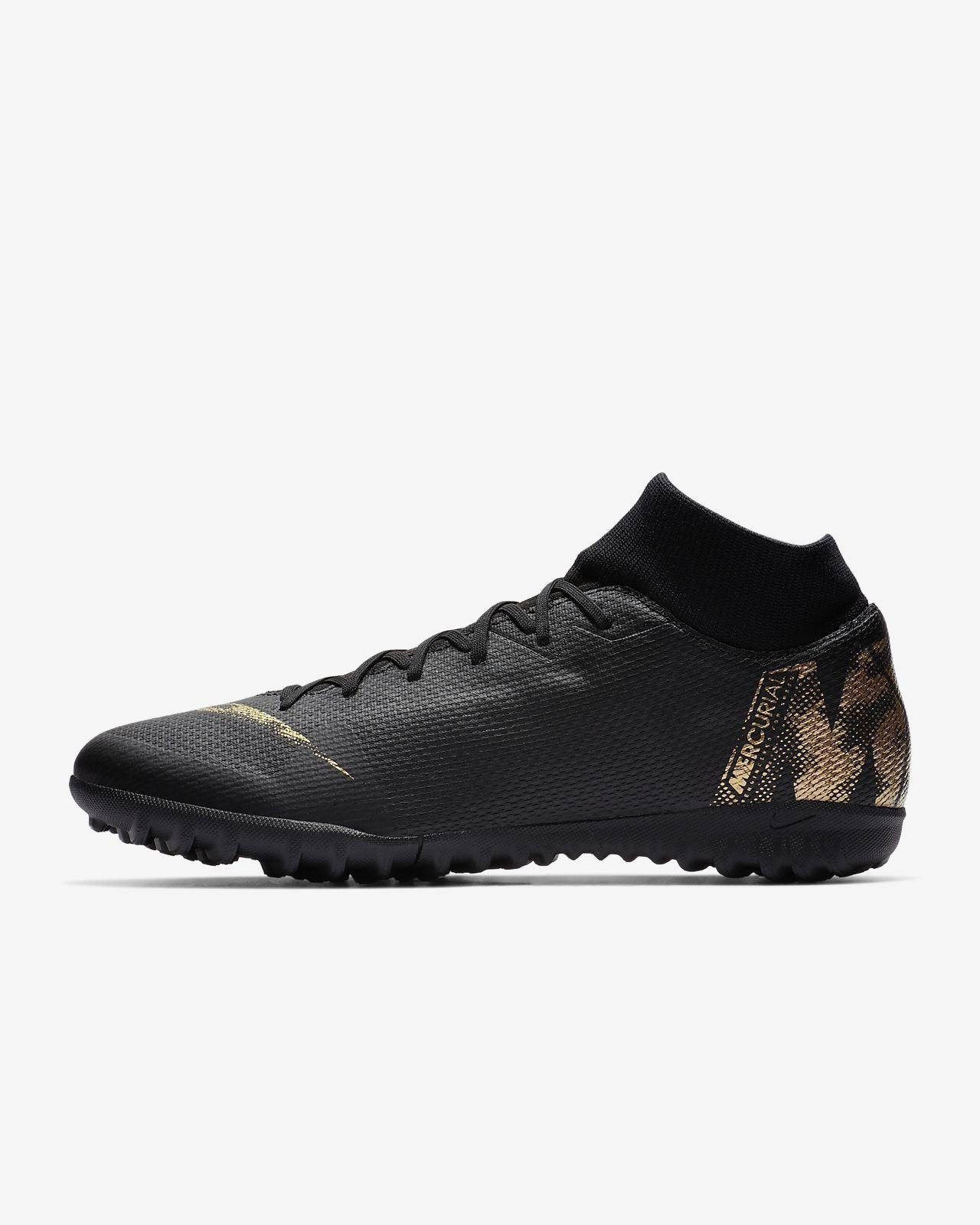 SuperflyX 6 Academy TF Soccer Shoe - Black/Metallic Vivid Gold - AH7370-077-NIKE by Nike | Available at Niky's Sports