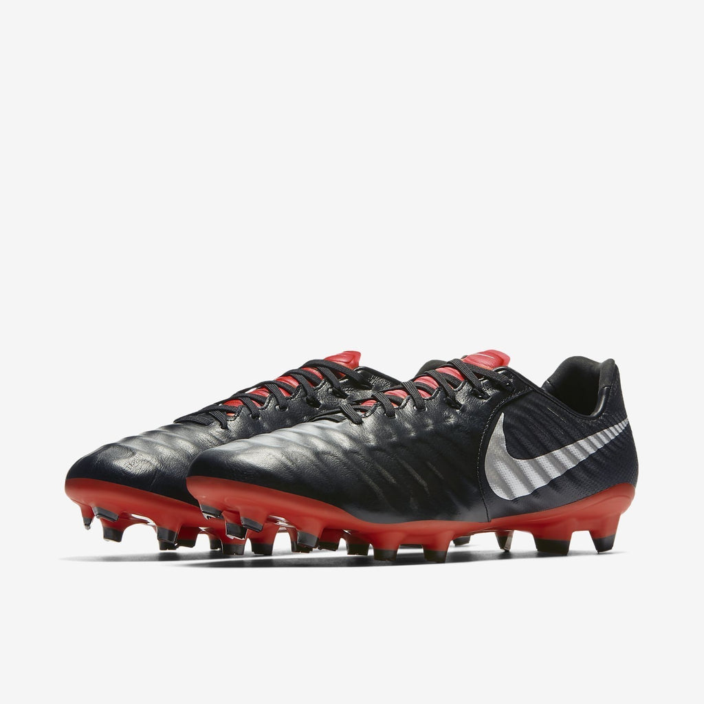 Men's Tiempo Legend VII Pro FG Soccer Cleats - Black/Light Crimson/Silver