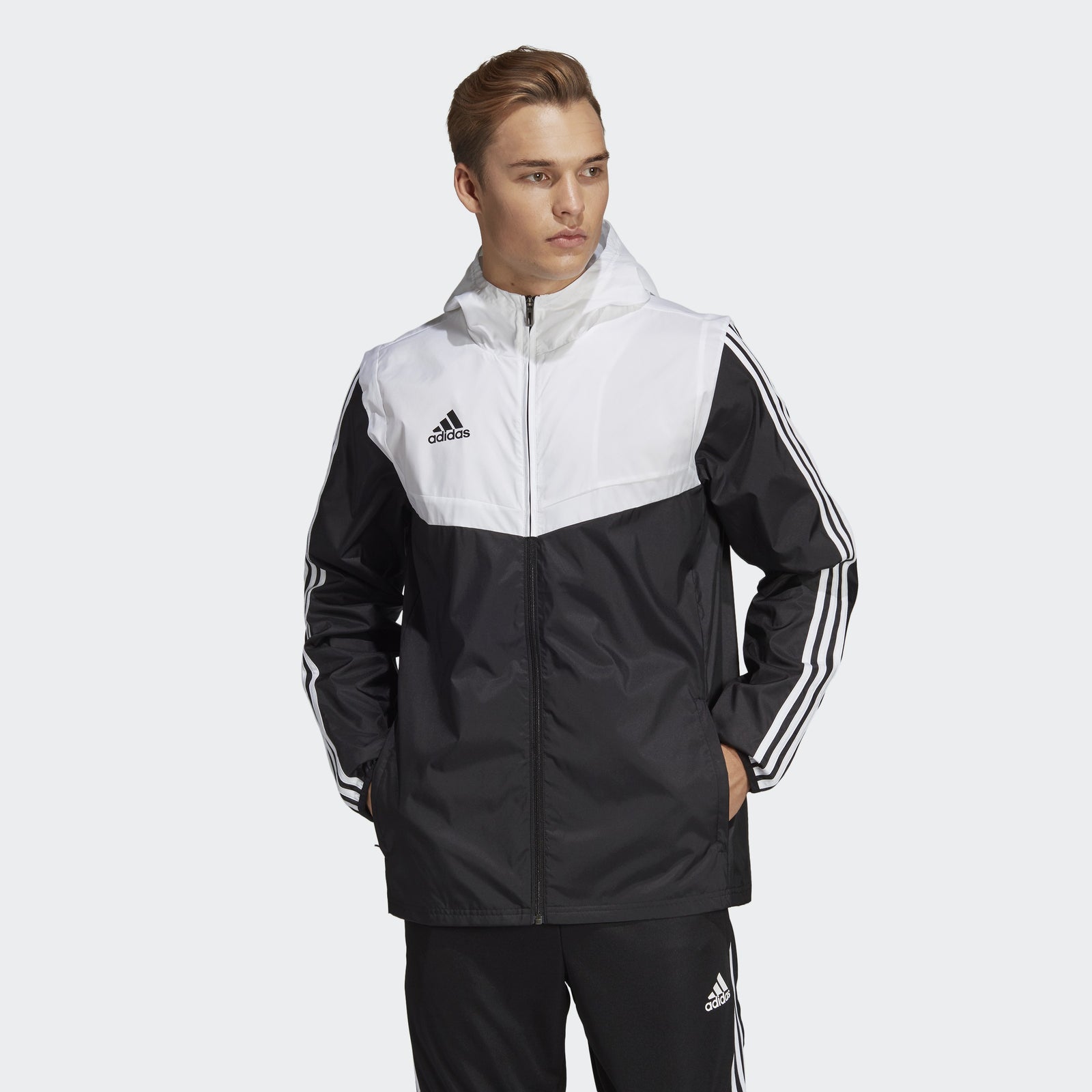Men's AFS Tiro Windbreaker - Black/White - DY0096-ADIDAS by Adidas | Available at Niky's Sports