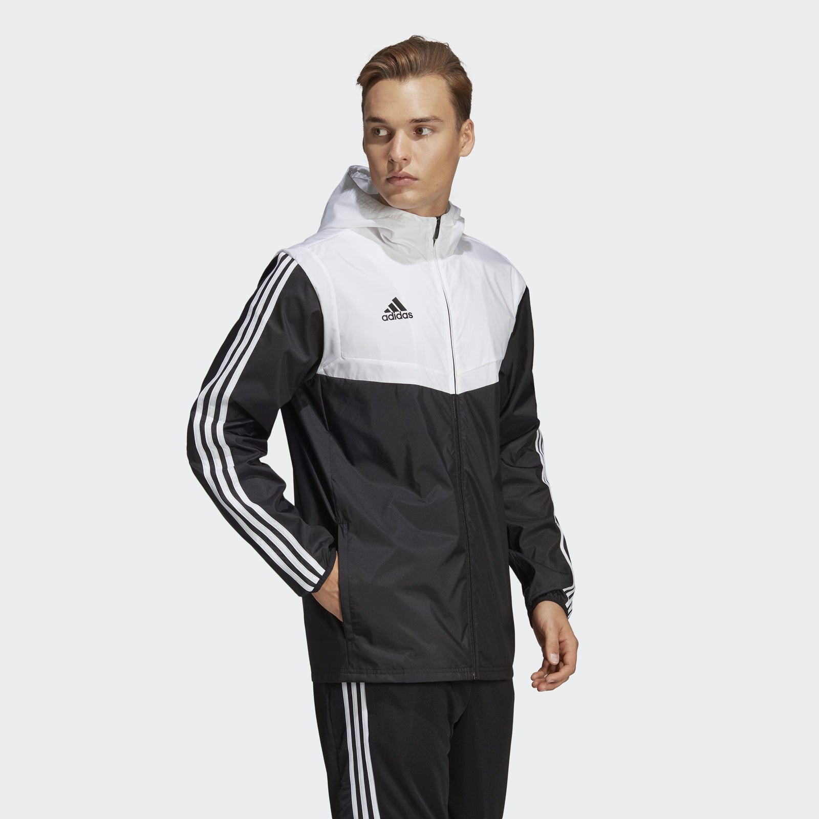 Men's AFS Tiro Windbreaker - Black/White - DY0096-ADIDAS by Adidas | Available at Niky's Sports