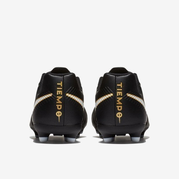 Kid's Tiempo Rio IV FG Soccer Cleats - Black/White/Metallic Gold - 897731-002-NIKE by Nike | Available at Niky's Sports