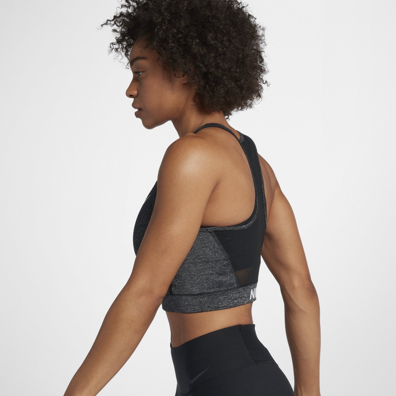 Women's Pro Hypercool Cropped Training Tank - Black/ Heather/ White - 889627-011-NIKE by Nike | Available at Niky's Sports