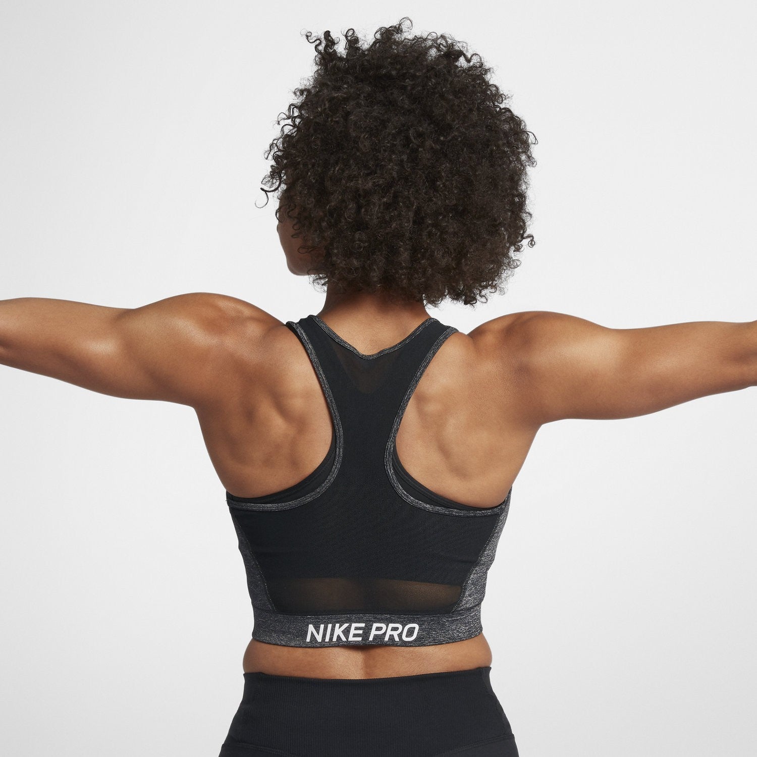 Women's Pro Hypercool Cropped Training Tank - Black/ Heather/ White - 889627-011-NIKE by Nike | Available at Niky's Sports