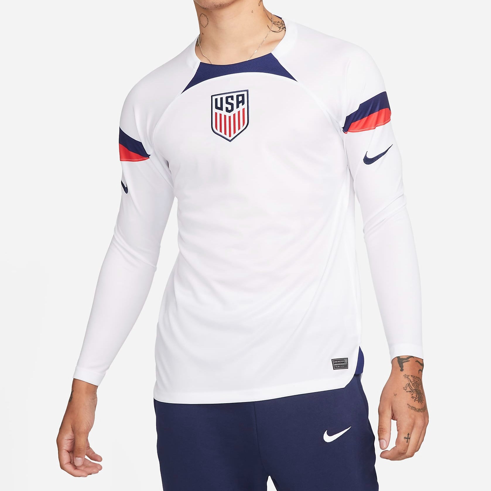 Nike USMNT '22 Home Replica Long Sleeve Jersey, Men's, Large, White