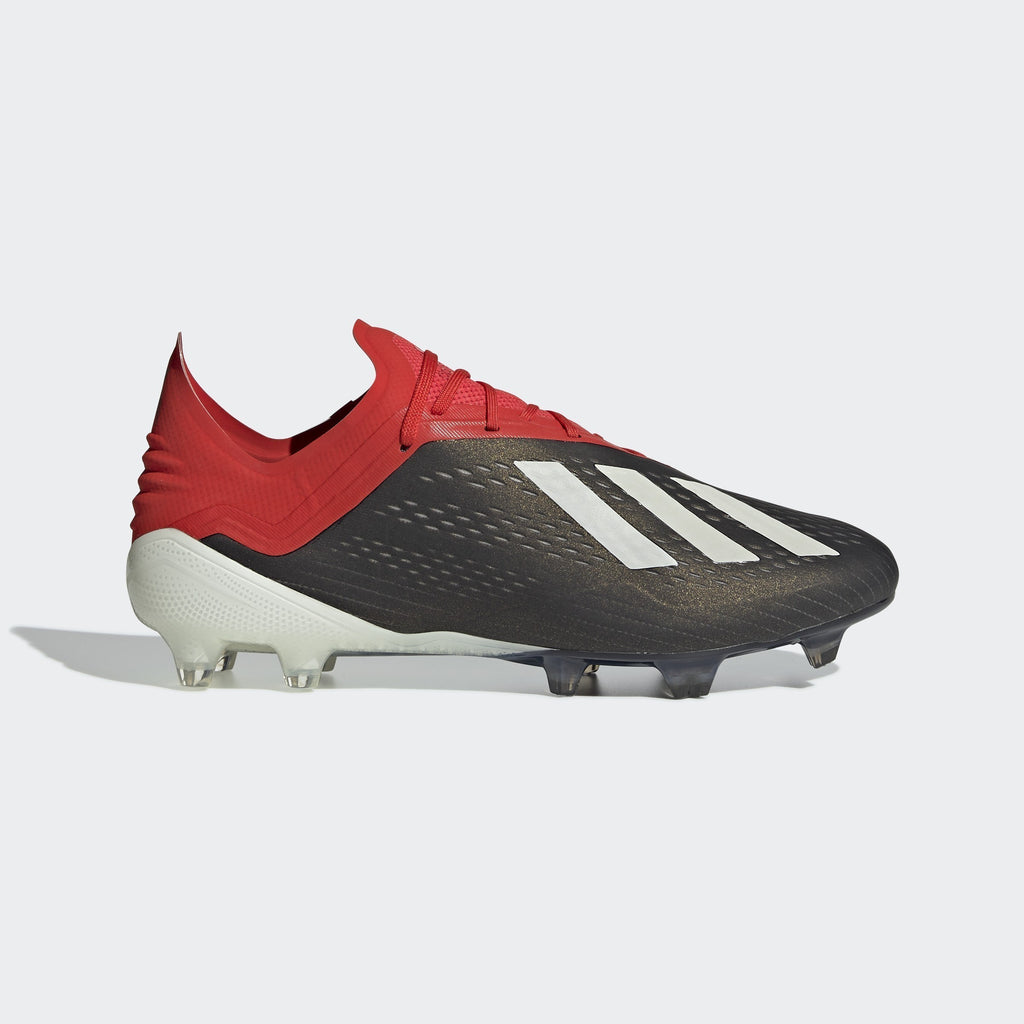 Men's X 18.1 FG Soccer Cleats - Black/Cloud White/Red - BB9345-ADIDAS by Adidas | Available at Niky's Sports
