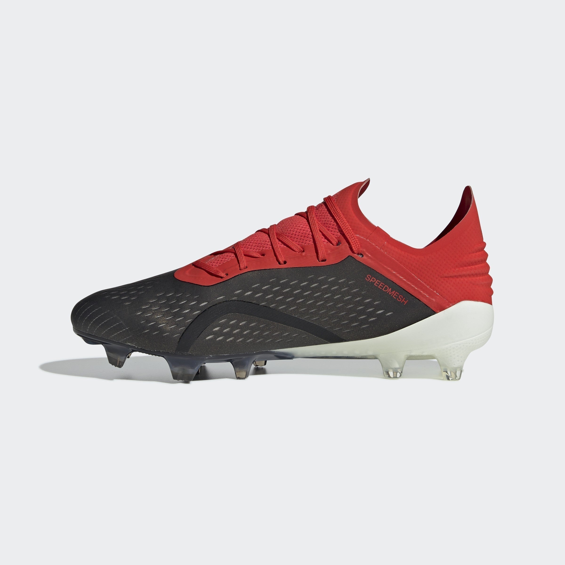 Men's X 18.1 FG Soccer Cleats - Black/Cloud White/Red - BB9345-ADIDAS by Adidas | Available at Niky's Sports