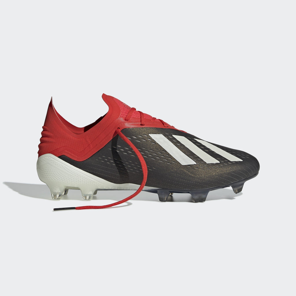 Men's X 18.1 FG Soccer Cleats - Black/Cloud White/Red - BB9345-ADIDAS by Adidas | Available at Niky's Sports