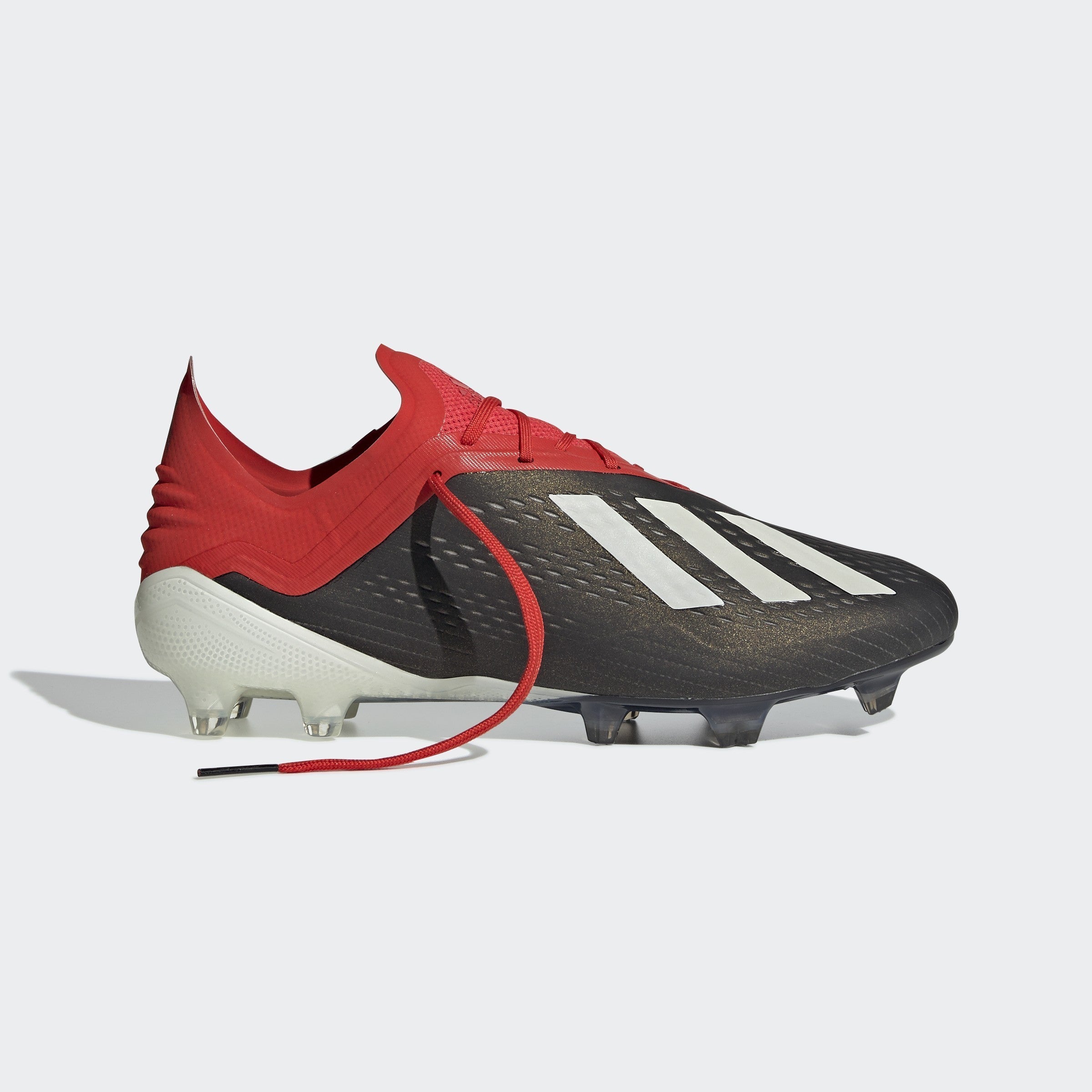 Men's X 18.1 FG Soccer Cleats - Black/Cloud White/Red - BB9345-ADIDAS by Adidas | Available at Niky's Sports