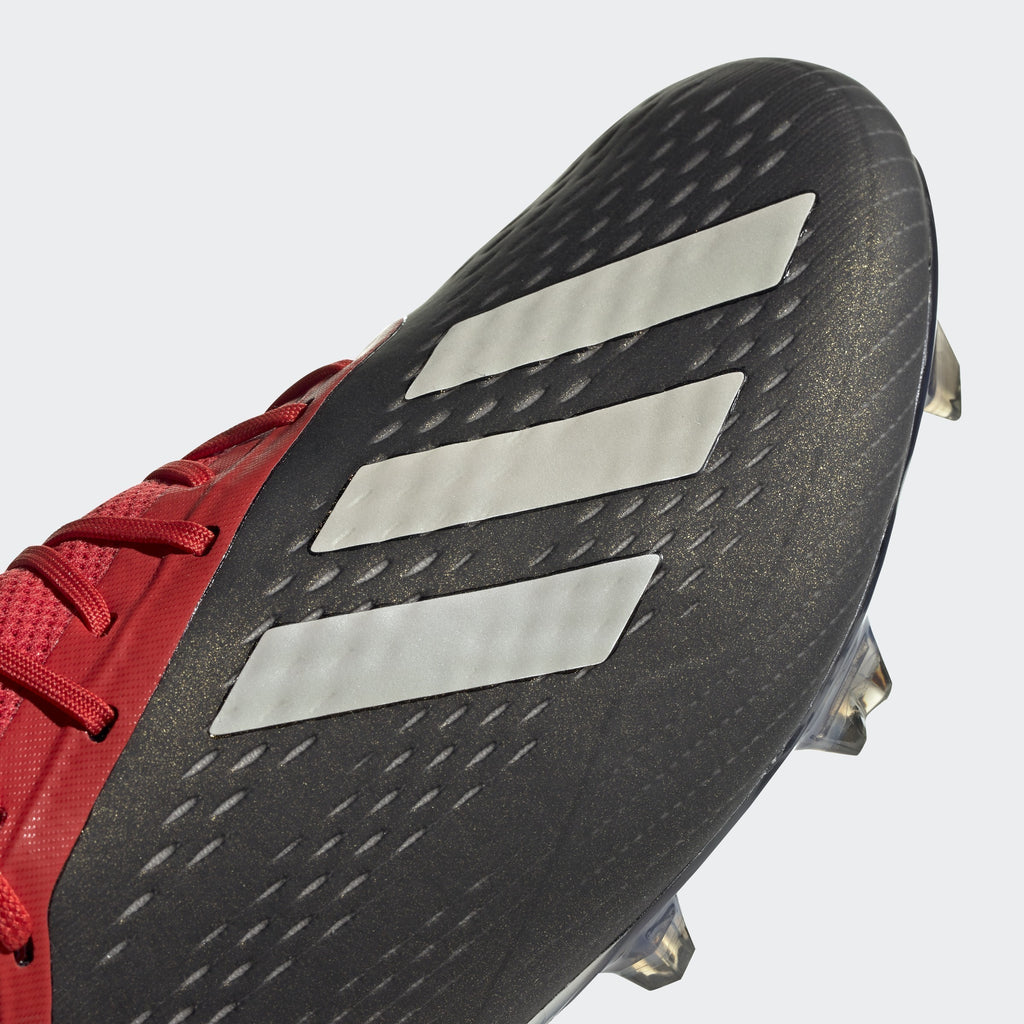 Men's X 18.1 FG Soccer Cleats - Black/Cloud White/Red - BB9345-ADIDAS by Adidas | Available at Niky's Sports