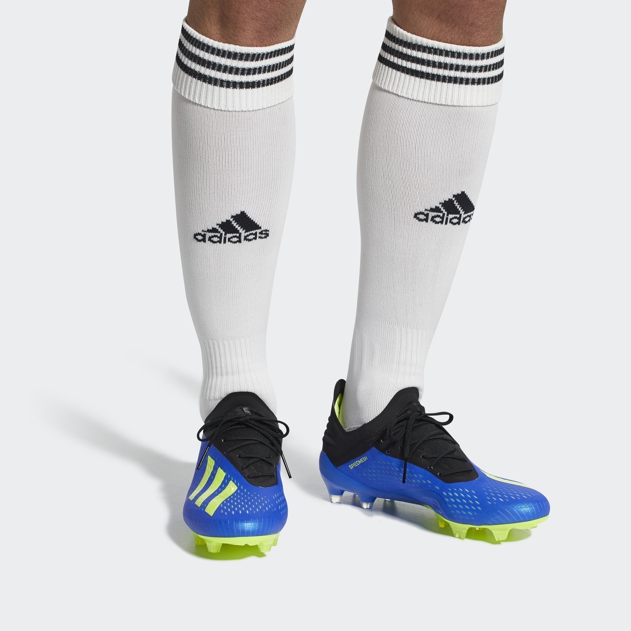 Men's X 18.1 FG Soccer Cleats - Blue/Yellow/Core Black - CM8365-ADIDAS by Adidas | Available at Niky's Sports