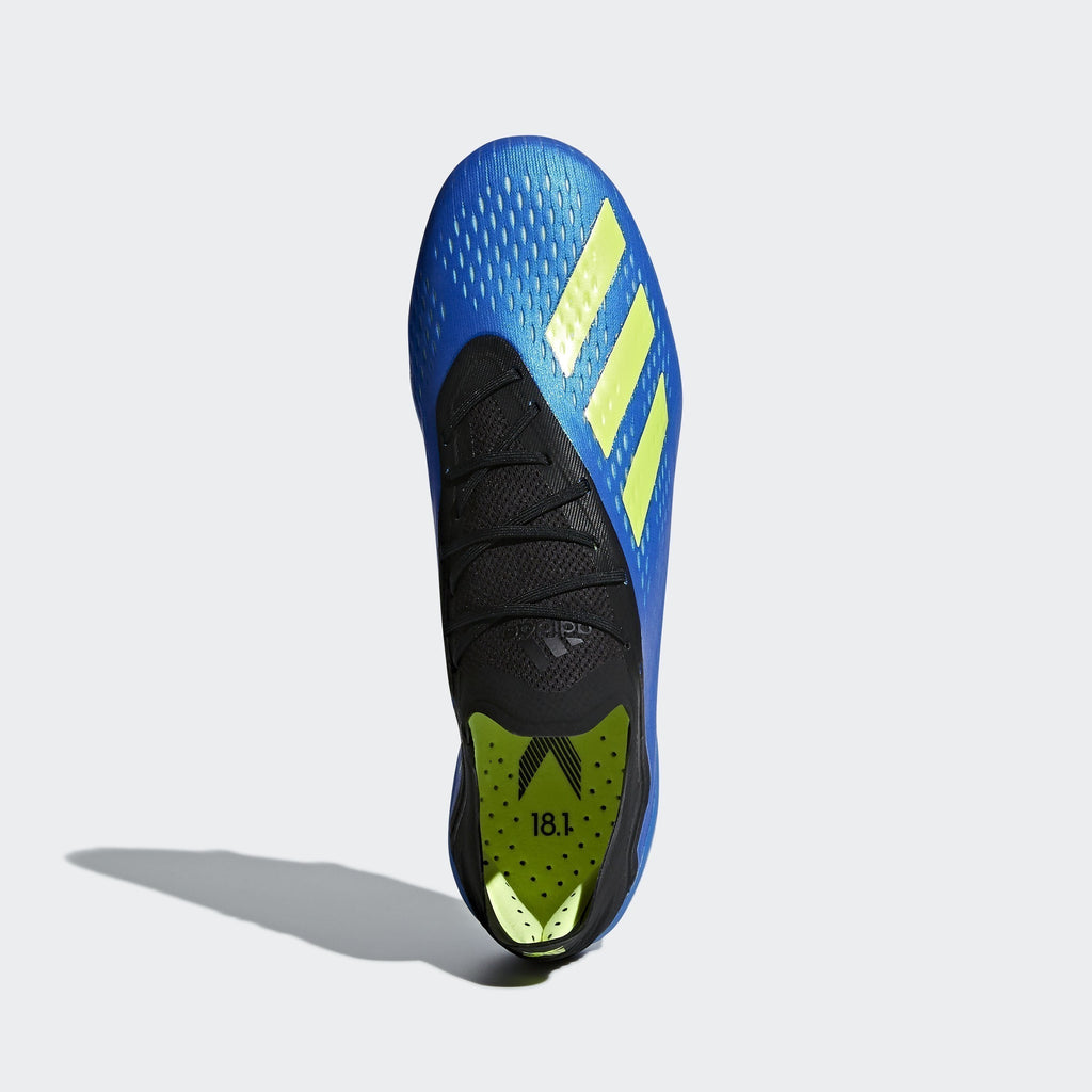 Men's X 18.1 FG Soccer Cleats - Blue/Yellow/Core Black - CM8365-ADIDAS by Adidas | Available at Niky's Sports