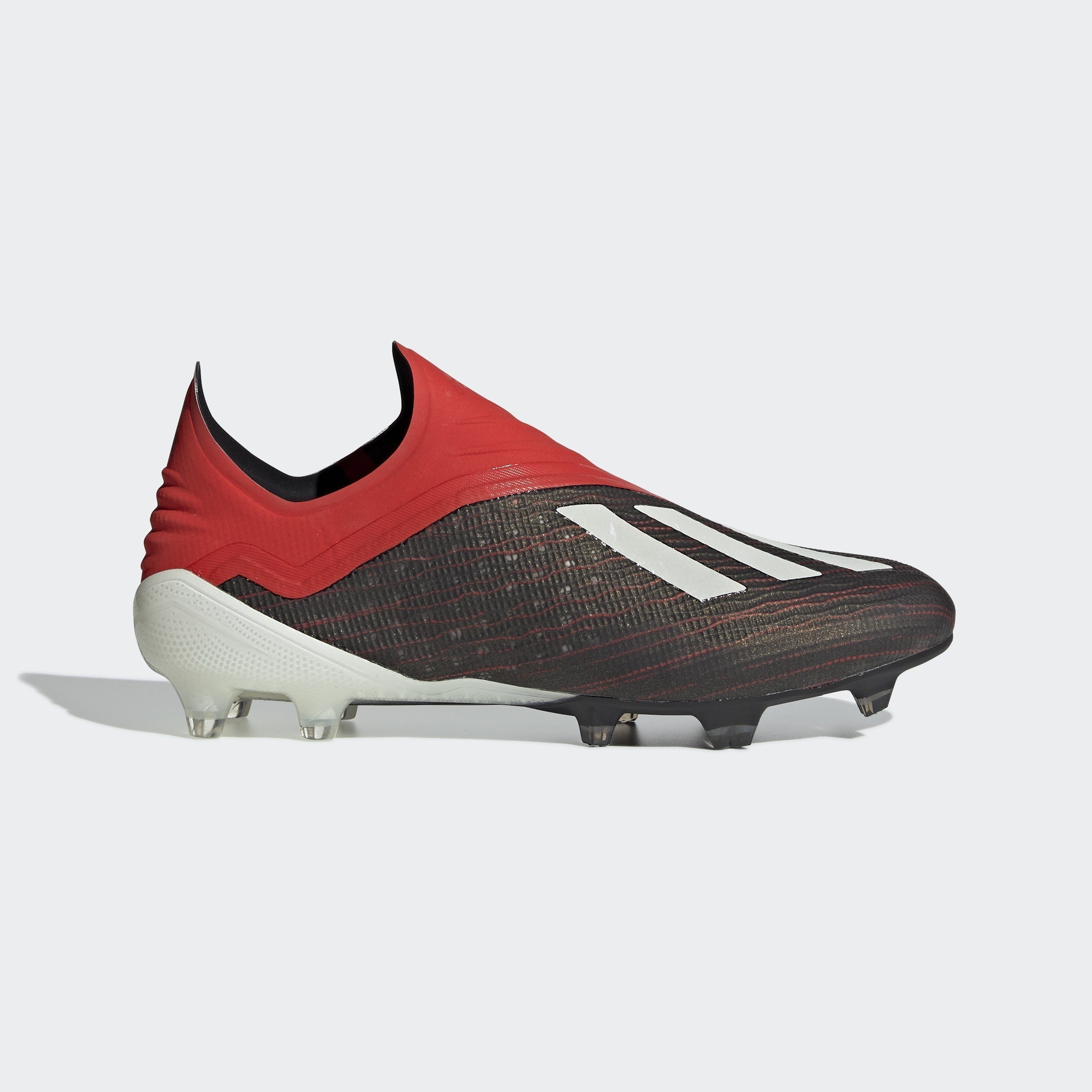 Men's X 18+ FG Soccer Cleats - Black/Cloud White/Red - BB9335-ADIDAS by Adidas | Available at Niky's Sports