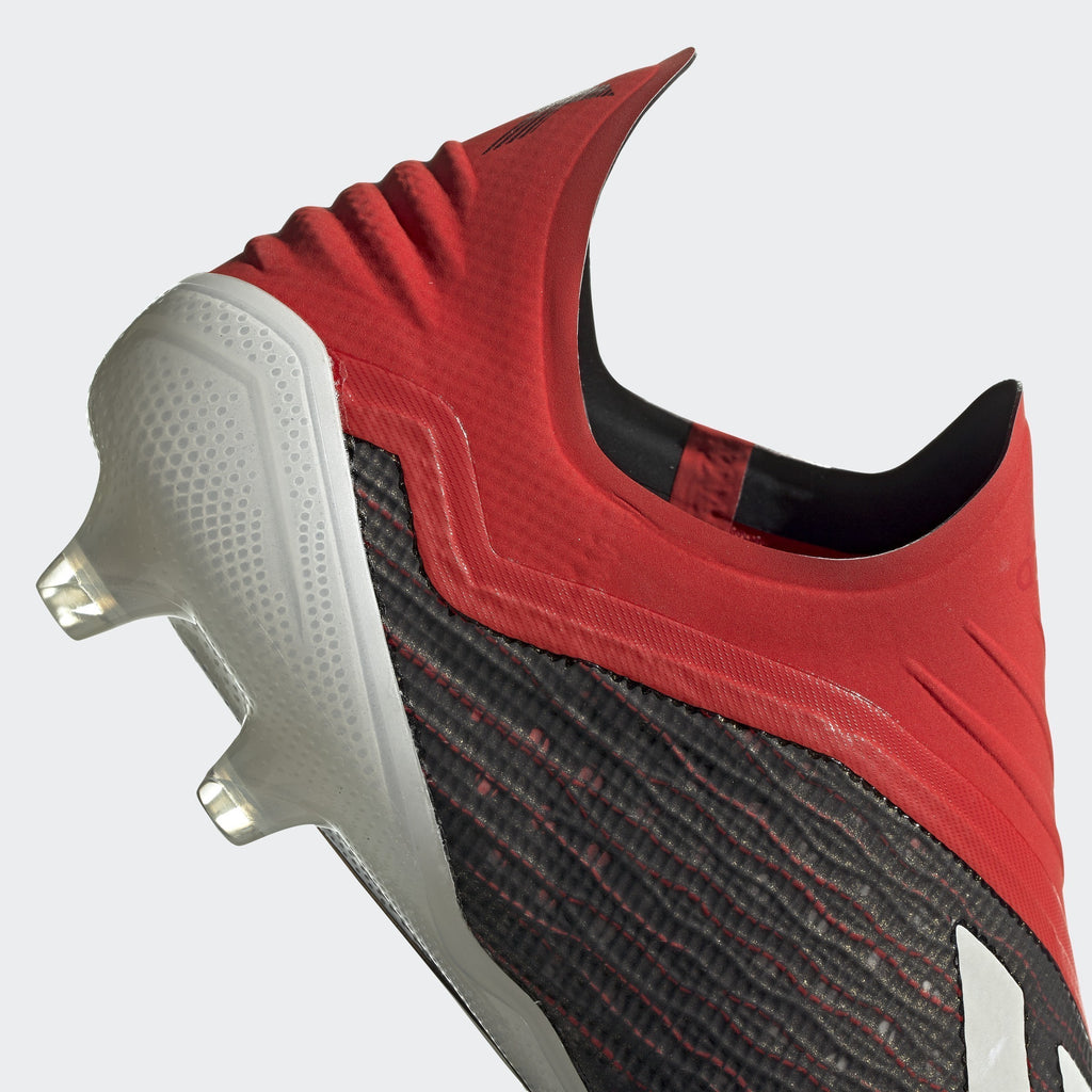 Men's X 18+ FG Soccer Cleats - Black/Cloud White/Red - BB9335-ADIDAS by Adidas | Available at Niky's Sports