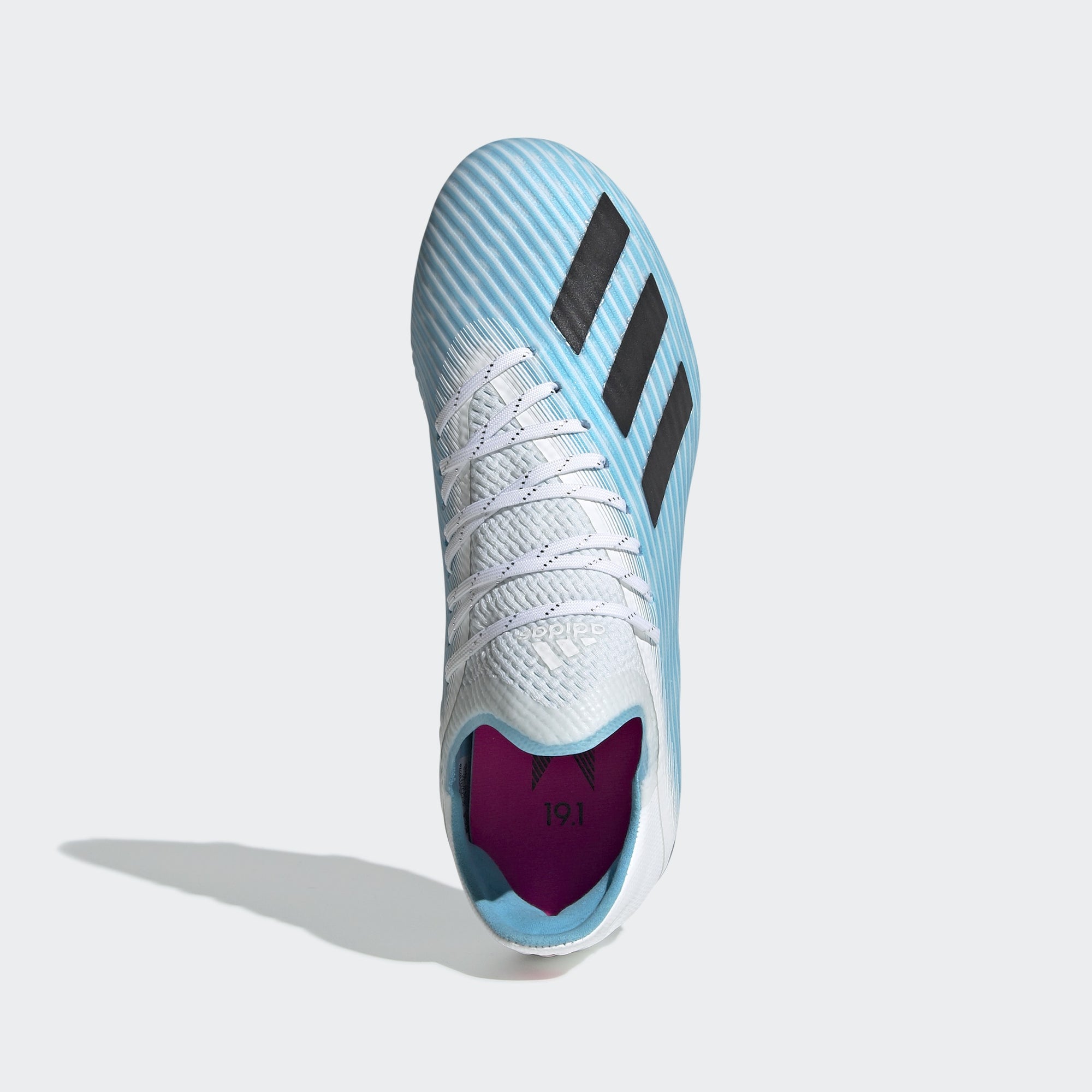 Kid's X 19.1 FG Cleats - Bright Cyan/Core Black/Shock Pink
