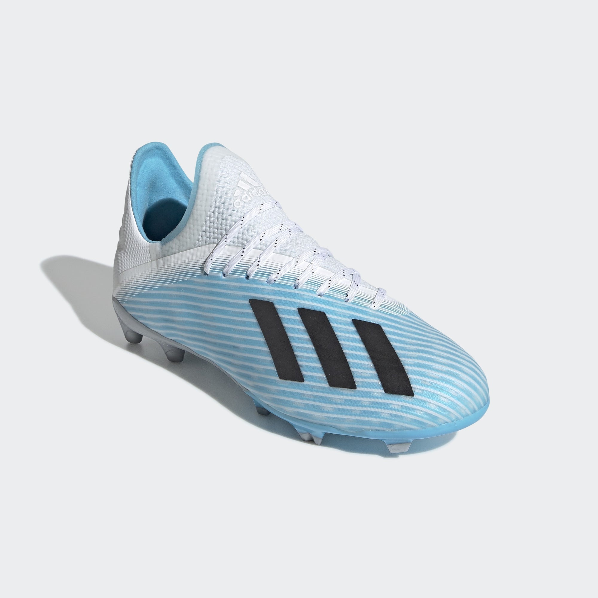 Kid's X 19.1 FG Cleats - Bright Cyan/Core Black/Shock Pink