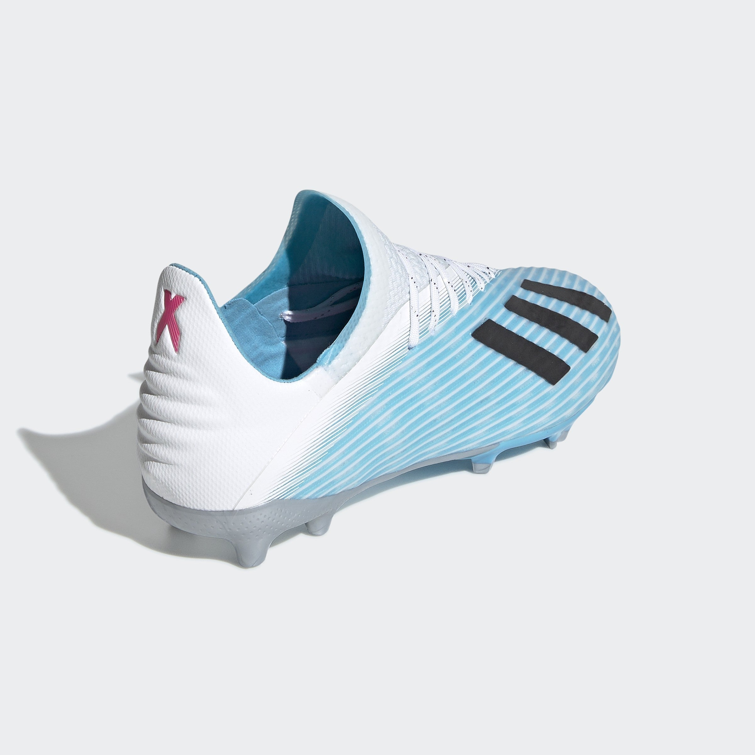 Kid's X 19.1 FG Cleats - Bright Cyan/Core Black/Shock Pink - F35684-ADIDAS by Adidas | Available at Niky's Sports