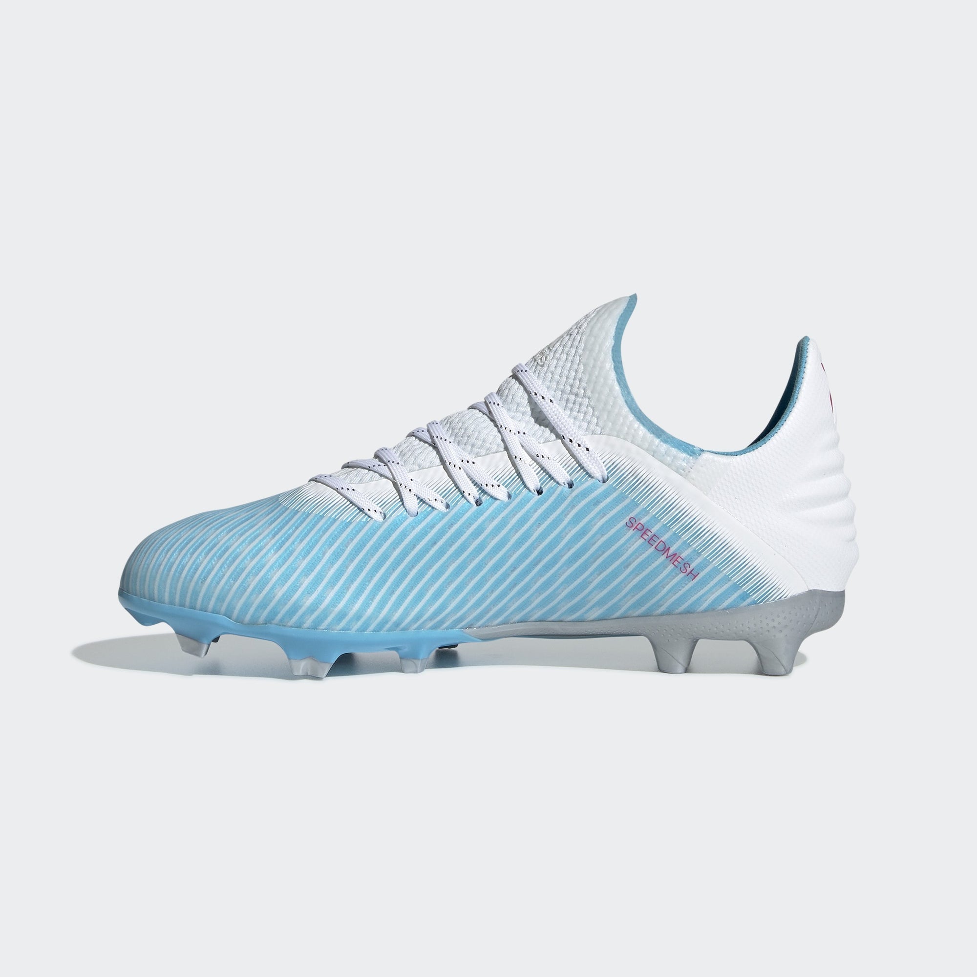 Kid's X 19.1 FG Cleats - Bright Cyan/Core Black/Shock Pink