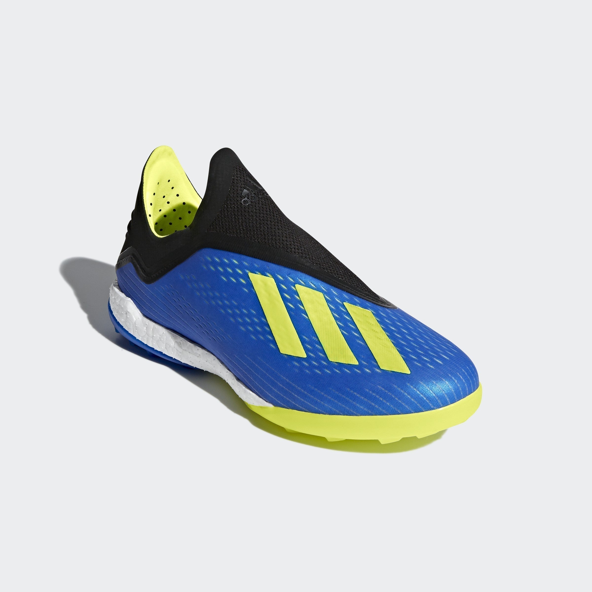 Men's X 18 + Soccer Shoes - Blue Solar/Yellow Core/Black
