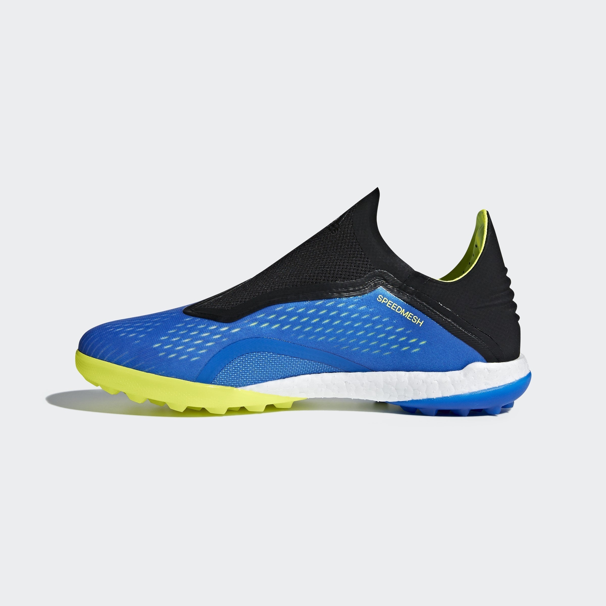 Men's X 18 + Soccer Shoes - Blue Solar/Yellow Core/Black